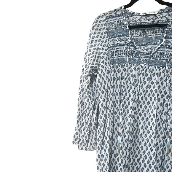 Zara Blue and White Maxi Dress - Picture 6 of 8